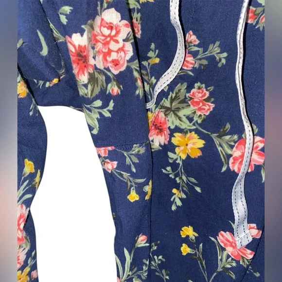 Old Navy Floral Print Navy Lounge Pants - Picture 6 of 7